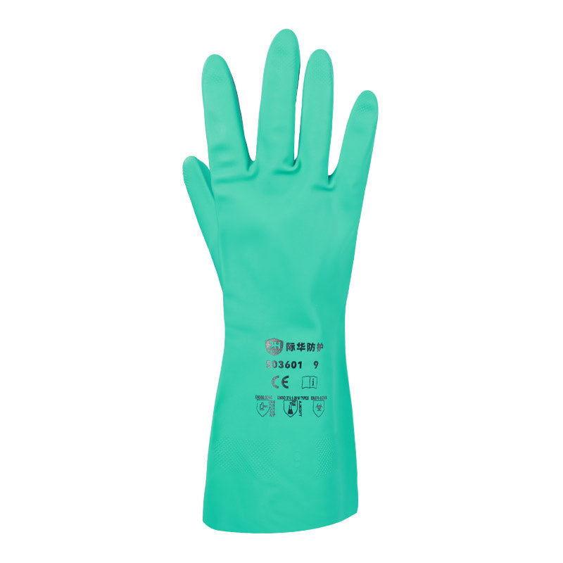Guantes de protección química de caucho de nitrilo Jihua 