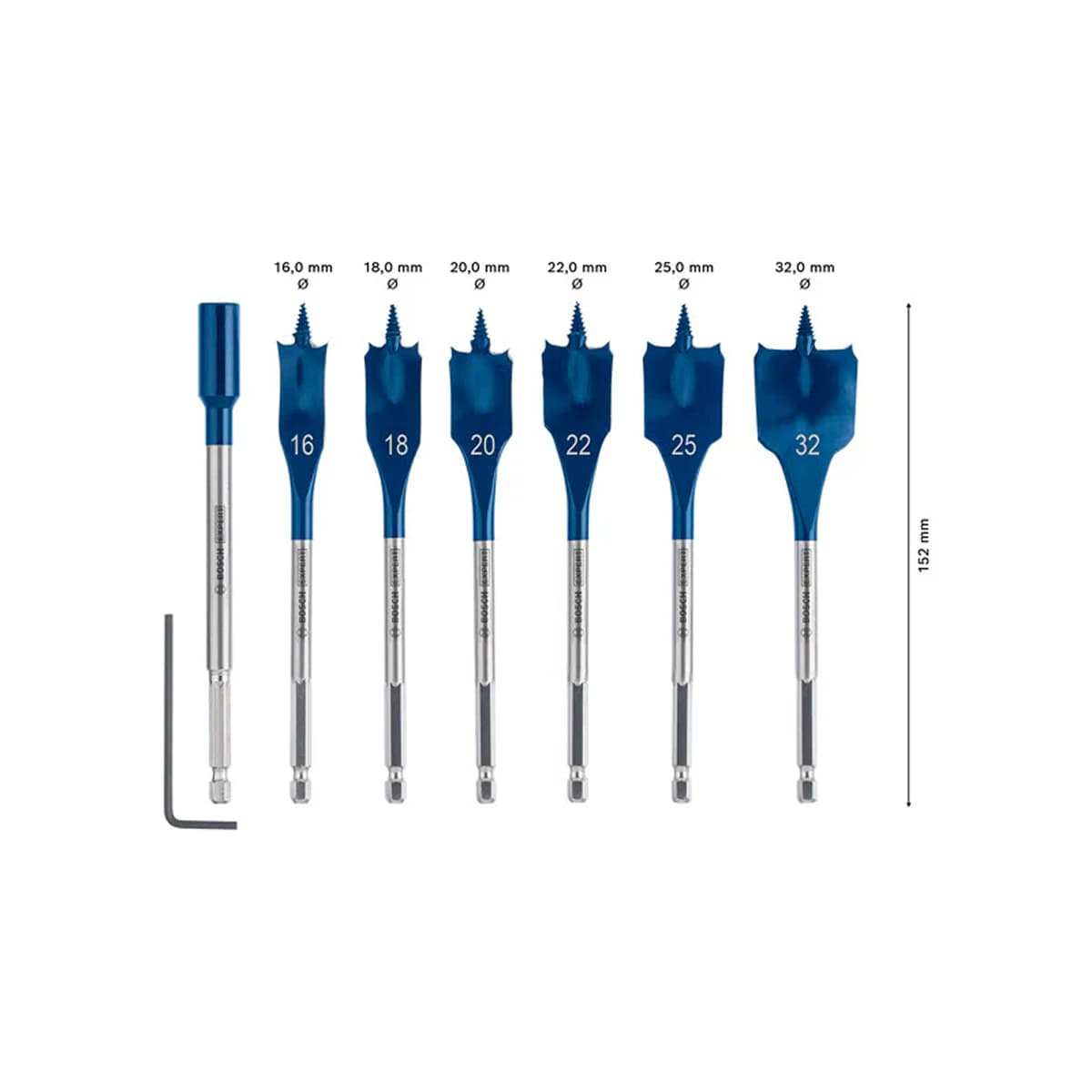 BOSCH Woodworking Flat Drill 7-Pack 