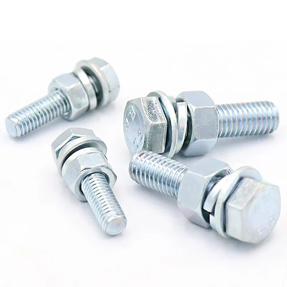 Bingyu external hexagon bolt flat spring washer nut four-combination screw 