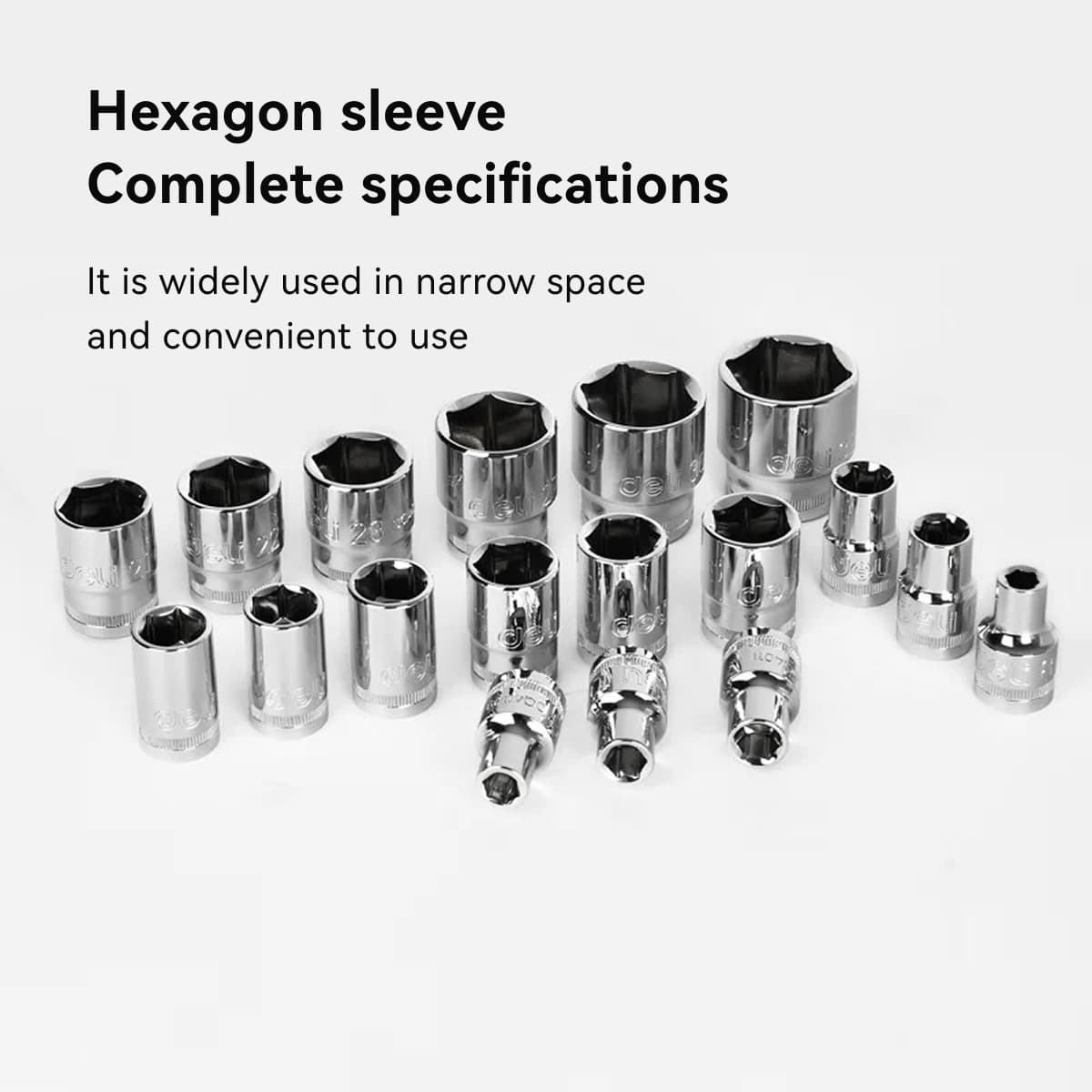 Llave de vaso hexagonal de 12,5 mm de la serie Deli Tools 