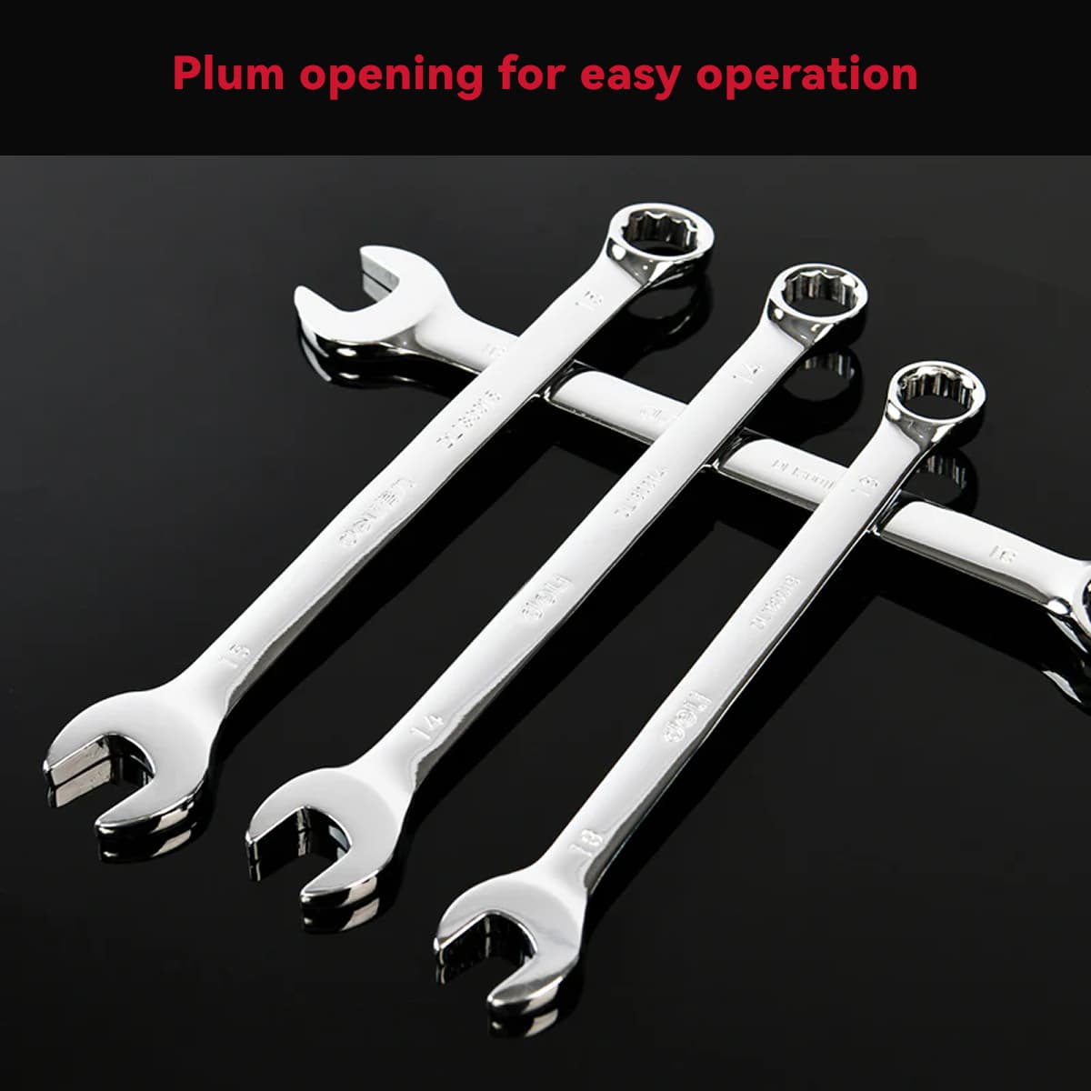 Llave de doble uso con acabado espejo de Deli Tools 