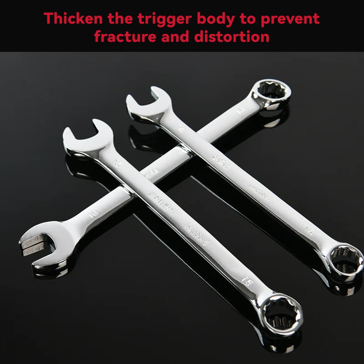 Llave de doble uso con acabado espejo de Deli Tools 