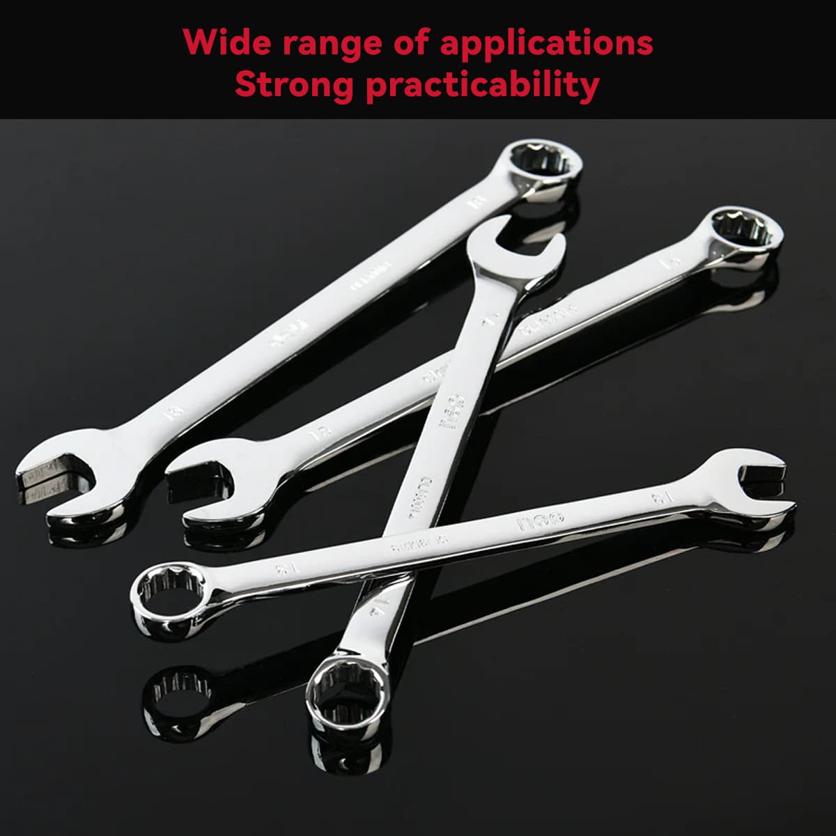 Llave de doble uso con acabado espejo de Deli Tools 