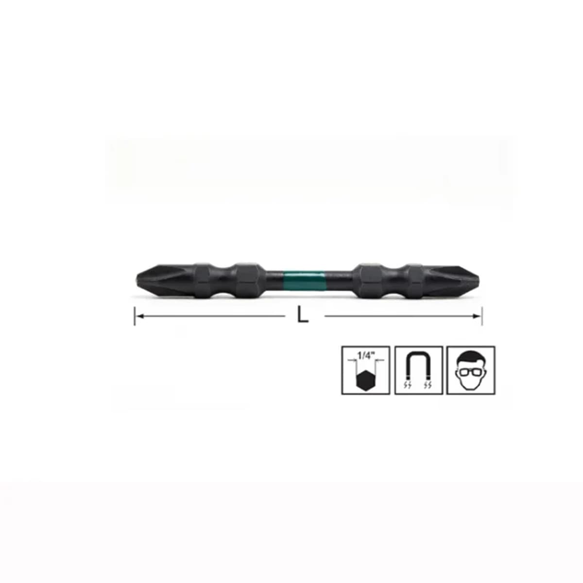 SATA 6.3mm series 65mm long impact resistant double-ended screwdriver head 
