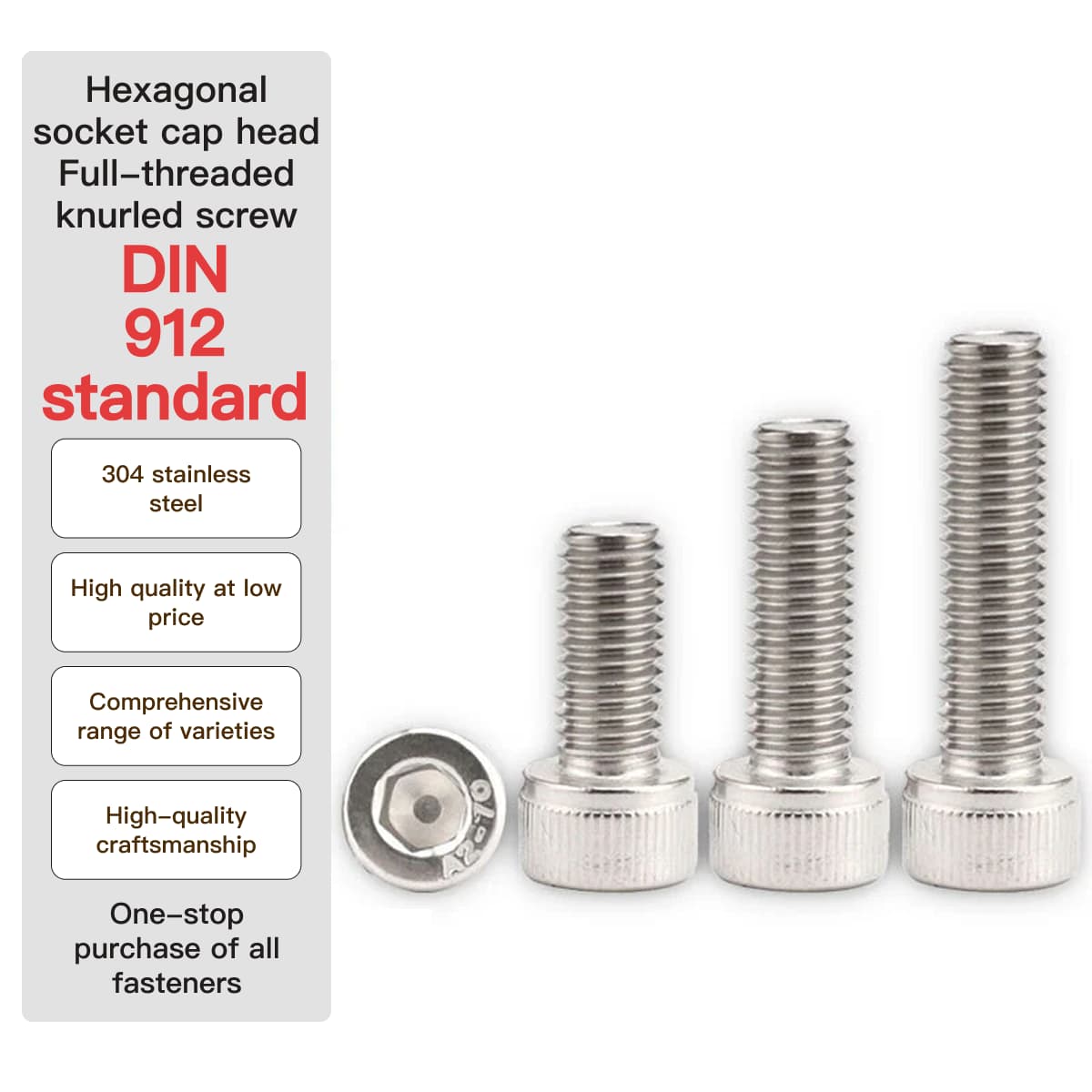 Tornillos moleteados de cabeza hexagonal interna Winstable 