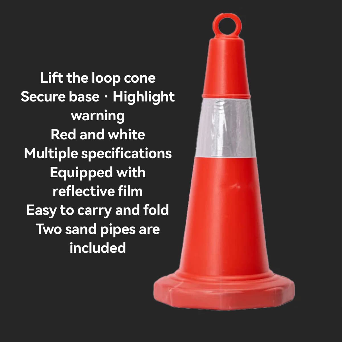 Wenstan plastic lifting ring road cone 